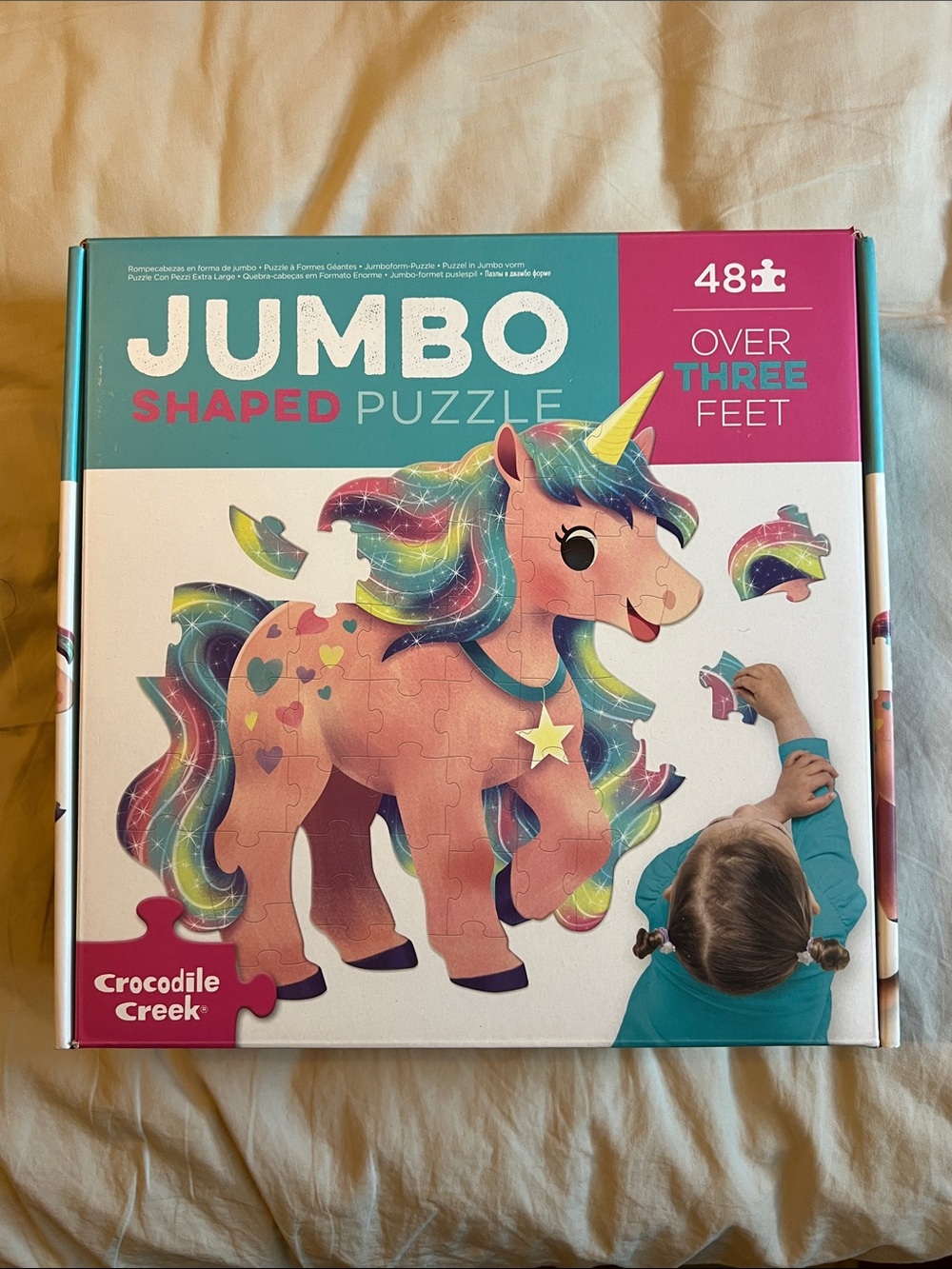 Jumbo Shaped Unicorn Puzzle - Pink